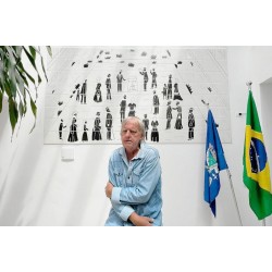 Painel de azulejo na Câmara Municipal de São José dos Pinhais conta início da história política do município